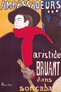 Poster pubblicitario di Aristide Bruant (1851-1925) nel suo cabaret agli Ambassadeurs, 1892